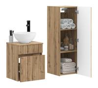 vidaXL Set di mobili per il bagno 2 pz Rovere Artigianale