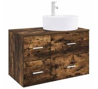 vidaXL Set di mobili per il bagno 2 pz Rovere Fumo