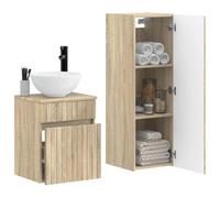 vidaXL Set di mobili per il bagno 2 pz Rovere Sonoma