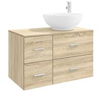 vidaXL Set di mobili per il bagno 2 pz Rovere Sonoma