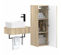 vidaXL Set di mobili per il bagno 2 pz Rovere Sonoma