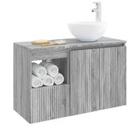vidaXL Set di mobili per il bagno 2 pz Sonoma grigio