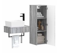 vidaXL Set di mobili per il bagno 2 pz Sonoma grigio