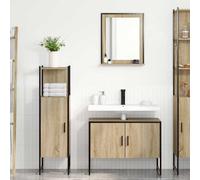 vidaXL Set di mobili per il bagno 3 pcs Marrone 33 x 33 x 120.5 cm