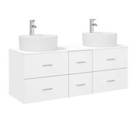 vidaXL Set di mobili per il bagno 3 pz Bianco 49,5 x 44,5 x 65 cm