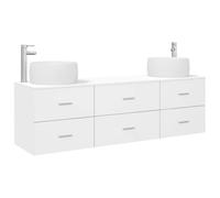vidaXL Set di mobili per il bagno 3 pz Bianco 49,5 x 44,5 x 66 cm