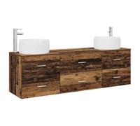 vidaXL Set di mobili per il bagno 3 pz Legno antico