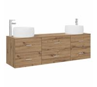 vidaXL Set di mobili per il bagno 3 pz Rovere Artigianale