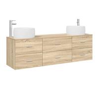 vidaXL Set di mobili per il bagno 3 pz Rovere Sonoma