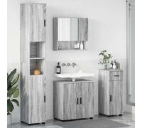 vidaXL Set di mobili per il bagno 4 pcs Grigio sonoma 61 x 35 x 64 cm