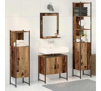 vidaXL Set di mobili per il bagno 4 pcs Marrone 33 x 33 x 185.5 cm