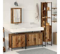 vidaXL Set di mobili per il bagno 4 pcs Marrone 33 x 33 x 185.5 cm