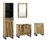 vidaXL Set di mobili per il bagno 4 pcs Marrone Legno multistrato