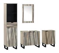 vidaXL Set di mobili per il bagno 4 pcs Marrone Noce Legno multistrato