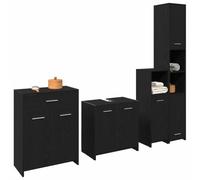 vidaXL Badkamermeubelset 4 st Zwart Eiken 30 x 30 x 183,5 cm