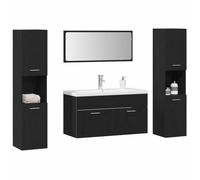 vidaXL Set di Mobili per Bagno 5 Pezzi Rovere Nero Legno Ingegnerizzato