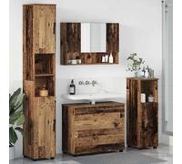 vidaXL Set di mobili per il bagno 4 pz Legno vecchio 35 x 30 x 192 cm