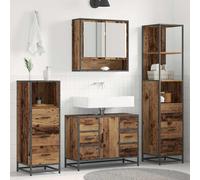 vidaXL Set di mobili per il bagno 4 pz Legno vecchio 80 x 33 x 60 cm