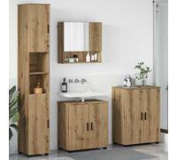 vidaXL Set di mobili per il bagno 4 pz Rovere artigianale