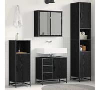 vidaXL Set di mobili per il bagno 4 pz Rovere Nero