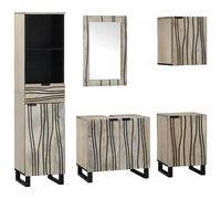 vidaXL Set di mobili per il bagno 5 pcs Marrone Noce Legno multistrato