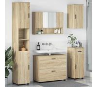 vidaXL Set di mobili per il bagno 5 pcs rovere sonoma 30 x 35 x 192 cm