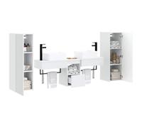 vidaXL Set di mobili per il bagno 5 pz Bianco 33 x 34,5 x 100 cm