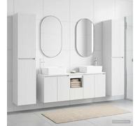 vidaXL Set di mobili per il bagno 5 pz Bianco 33 x 34,5 x 160 cm