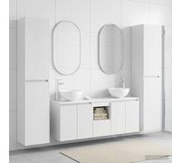 vidaXL Set di mobili per il bagno 5 pz Bianco 33 x 34,5 x 160 cm