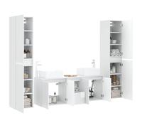 vidaXL Set di mobili per il bagno 5 pz Bianco Lucido