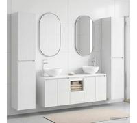 vidaXL Set di mobili per il bagno 5 pz Bianco Lucido