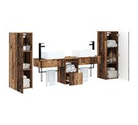 vidaXL Set di mobili per il bagno 5 pz Legno antico 33 x 34,5 x 100 cm