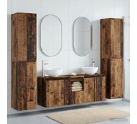 vidaXL Set di mobili per il bagno 5 pz Legno antico 33 x 34,5 x 160 cm