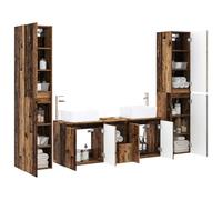 vidaXL Set di mobili per il bagno 5 pz Legno antico 33 x 34,5 x 160 cm