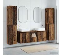 vidaXL Set di mobili per il bagno 5 pz Legno antico 33 x 34,5 x 160 cm