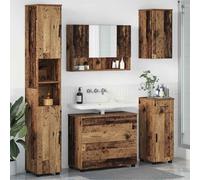 vidaXL Set di mobili per il bagno 5 pz Legno vecchio 35 x 30 x 192 cm