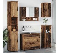 vidaXL Set di mobili per il bagno 5 pz Legno vecchio 35 x 30 x 192 cm