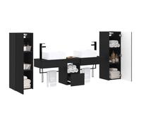 vidaXL Set di mobili per il bagno 5 pz Nero 33 x 34,5 x 100 cm