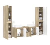 vidaXL Set di mobili per il bagno 5 pz Rovere Sonoma
