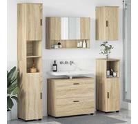 vidaXL Set di mobili per il bagno 5 pz Rovere Sonoma 35 x 30 x 192 cm