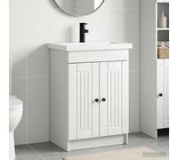 vidaXL Set di mobili per il bagno Bianco 56 x 37,5 x 81 cm