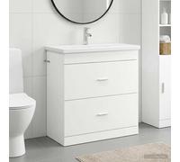 vidaXL Set di mobili da bagno bianco, 81 x 40 x 84,5 cm, unità da bagno moderne, conservazione efficiente, organizzatore elegante, soluzioni compatte