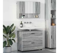 vidaXL Set di mobili per il bagno con cassetto 2 pcs Grigio sonoma