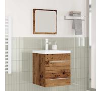 vidaXL Set di mobili per il bagno con cassetto 2 pcs Legno vecchio