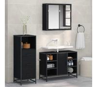 vidaXL Set di mobili per il bagno con cassetto 3 pcs Legno vecchio