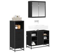 vidaXL Set di mobili per il bagno con cassetto 3 pcs Legno vecchio, Set di mobili per bagno, design moderno, unità rettangolare con ampio spazio, salvaspazio e soluzioni indoor