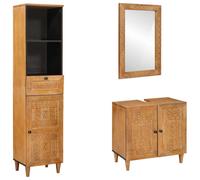 vidaXL Set di mobili per il bagno con cassetto con porta 3 pcs Marrone