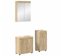 vidaXL Set di mobili per il bagno con cassetto TULUM Rovere Sonoma