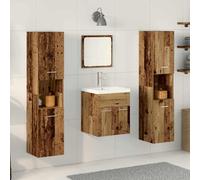 vidaXL Set di mobili per il bagno con lo scaffale 4 pcs Legno vecchio