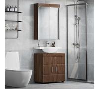 vidaXL Set di mobili per il bagno con lo scaffale TULUM Rovere Marrone